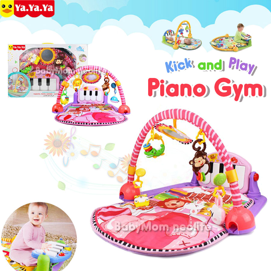 PlayGym with Music YaYa เพลยิมเปียโน 4in1 ที่นอนกิจกรรม Kick and Play เตะเปียโนพร้อมเสียงเพลง และไฟ พร้อมตุ๊กตาโมบาย