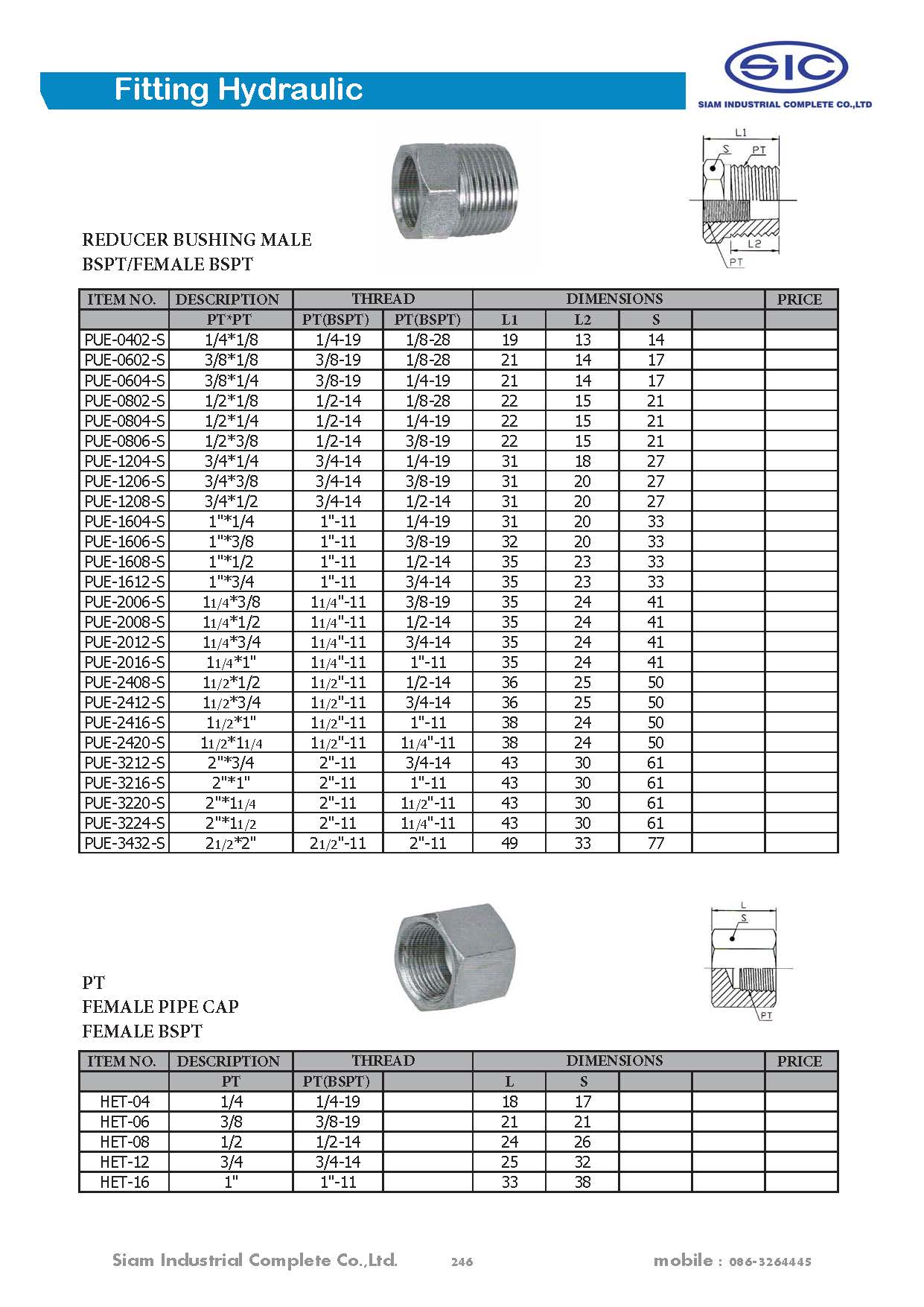 ข้อต่อไฮดรอลิค Fitting Hydraulic 3000 PSI
