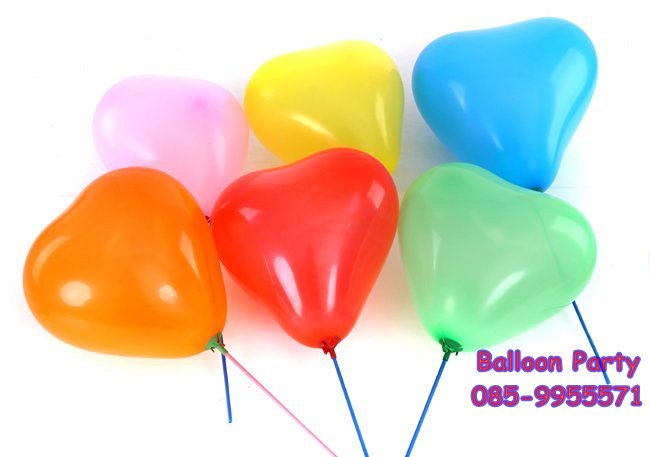 ลูกโป่งหัวใจ สีเขียวอ่อน Heart Latex Balloon ขนาด 5 นิ้ว แพคละ 20 ใบ