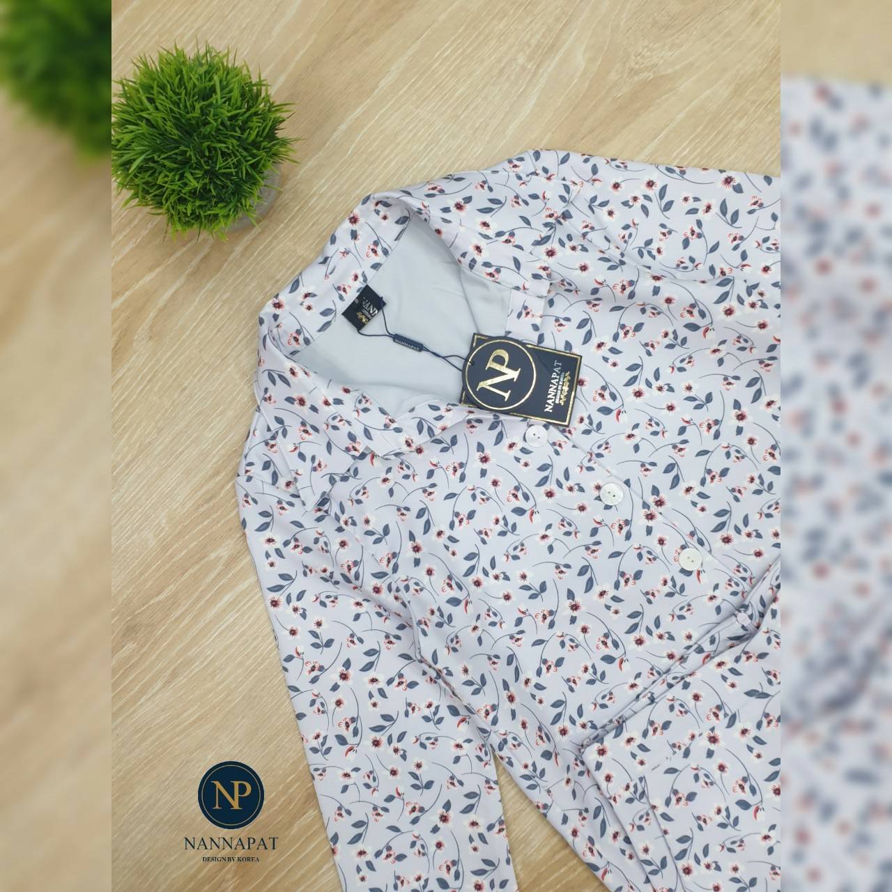 เสื้อคอปกกระดุมหน้าแขนยาว