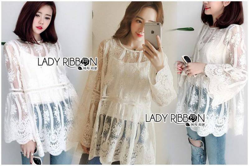 เสื้อผ้าลูกไม้ตกแต่งระบายเพบลัมสไตล์วินเทจ