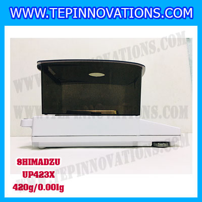เครื่องชั่งดิจิตอล ทศนิยม 3 ตำแหน่ง รุ่น UP423X 420gx0.001g เครื่องชั่งละเอียดสูง420g เครื่องชั่งน้ำหนัก420g ตาชั่ง420กรัม พิกัดน้ำหนัก 420g ความละเอียด 0.001g ยี่ห้อ SHIMADZU รุ่น UP423X