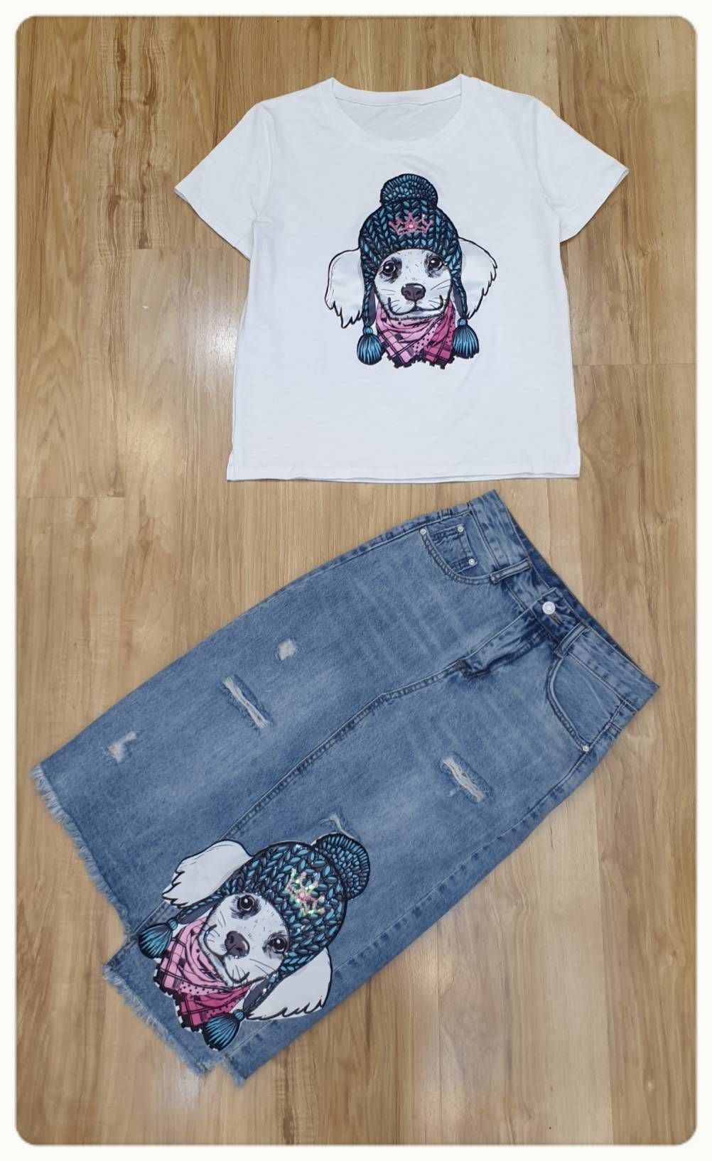 เสื้อยืดคอกลมแขนสั้น เสื้อพิมพ์สกรีนรูปน้องหมา
