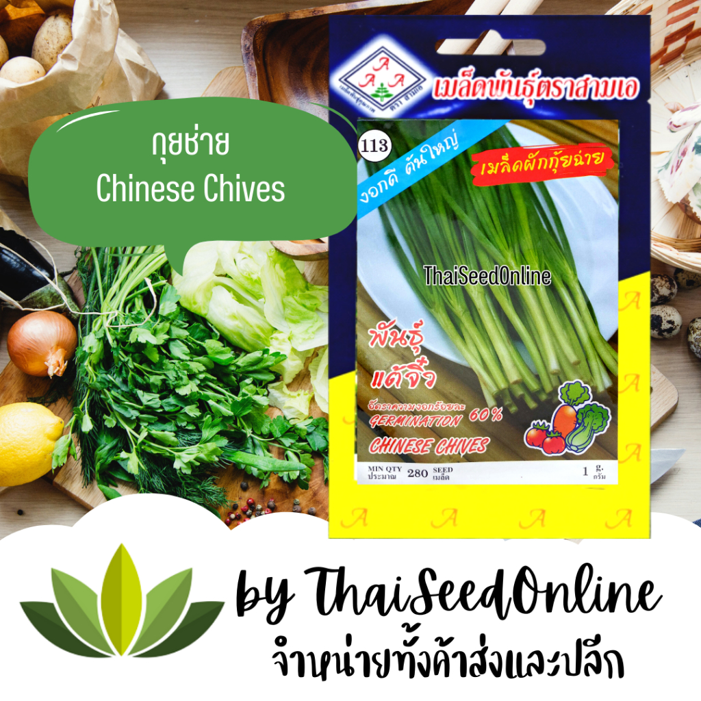 3A(สามเอ) 3A เมล็ดพันธุ์ กุยช่าย ตราสามเอ Chinese Chives