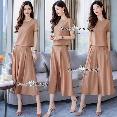 เสื้อกางเกงงานเกาหลี ผ้าทอเนื้อดีผ้านุ่ม