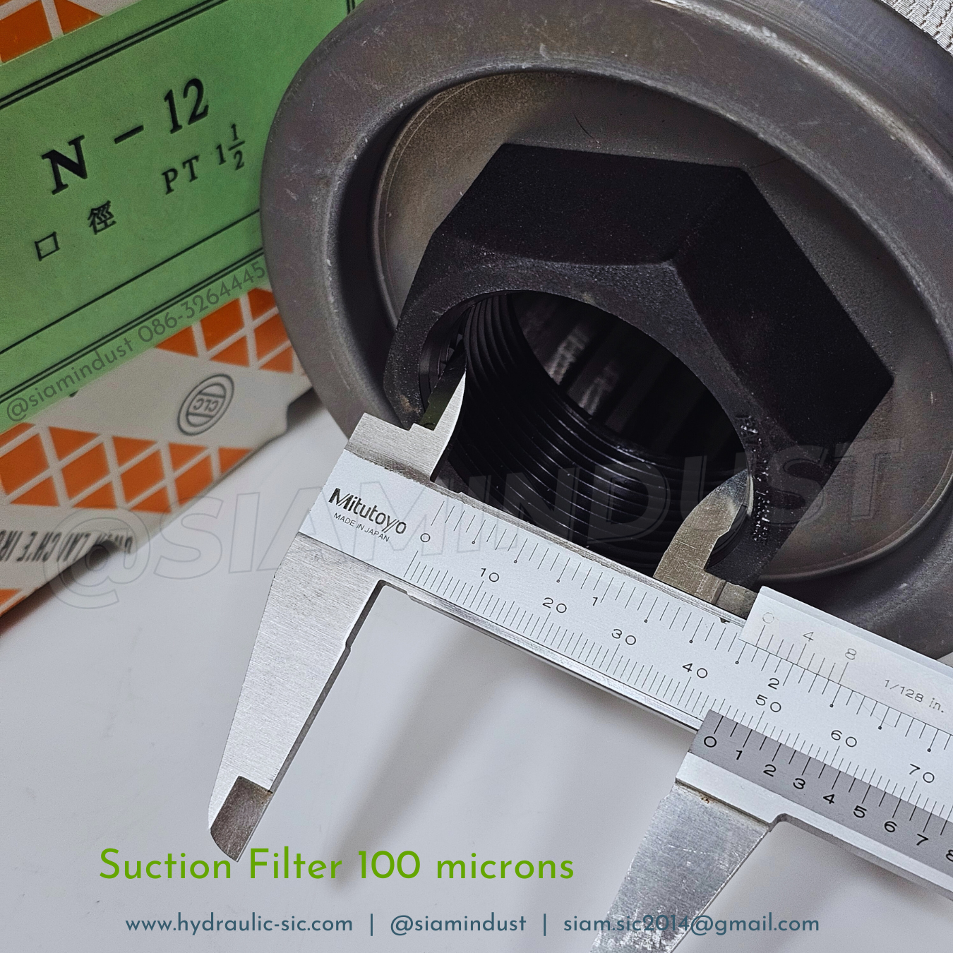 N-06,N-08,N-10,N-12,N-16 Suction Filter 100 micron กรองไฮดรอลิค กรองขาดูด กรองสแตนเลส