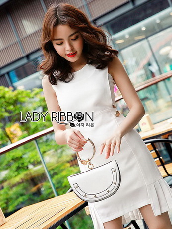 Chic Side-Button Body Lady Ribbon Dress