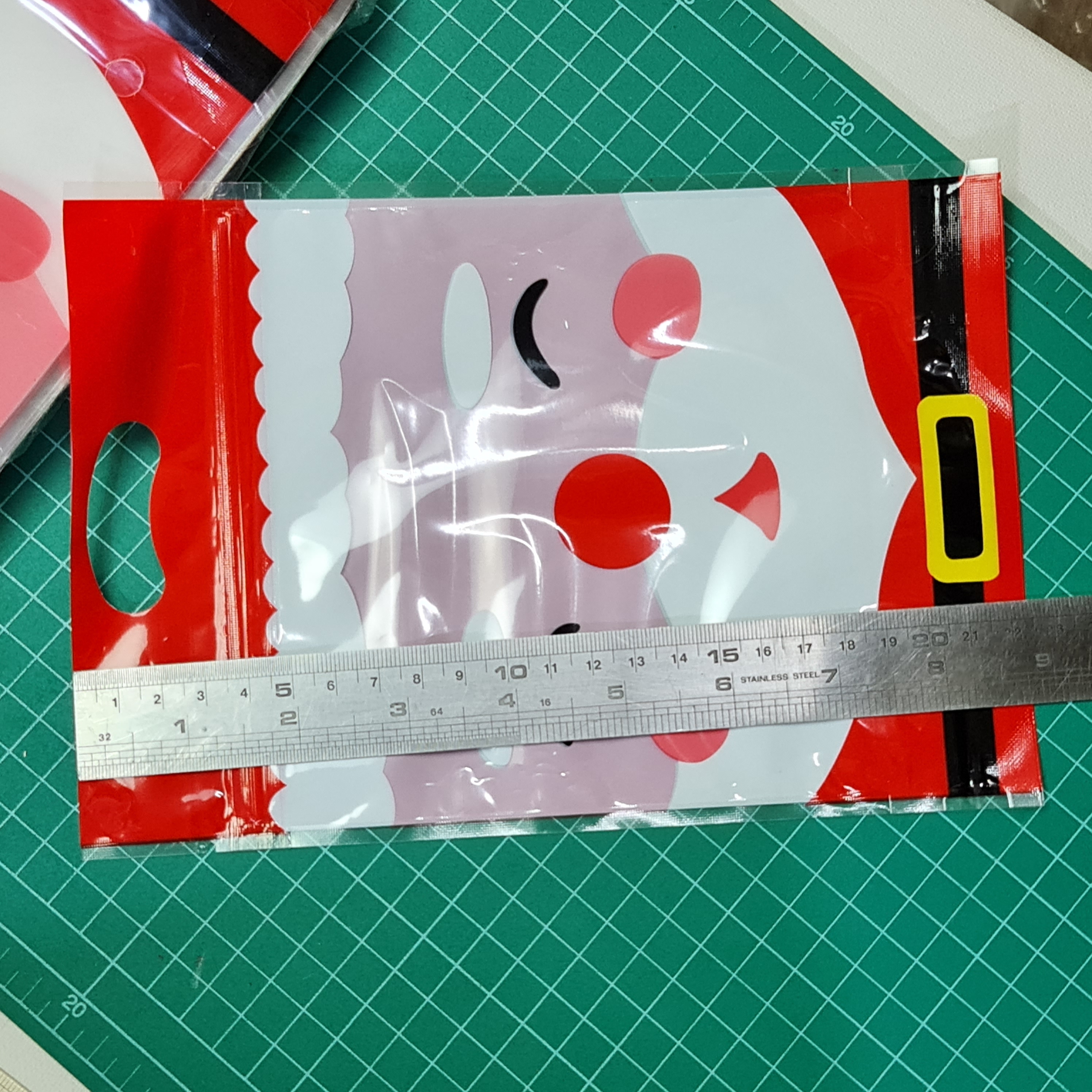 ถุงซิปตั้งได้ มีหูหิ้ว ซานต้า คริสมาส ~50ใบ/แพ๊ค ซิปล็อค พลาสติก แพ็คเกจ เบเกอรี่ j12