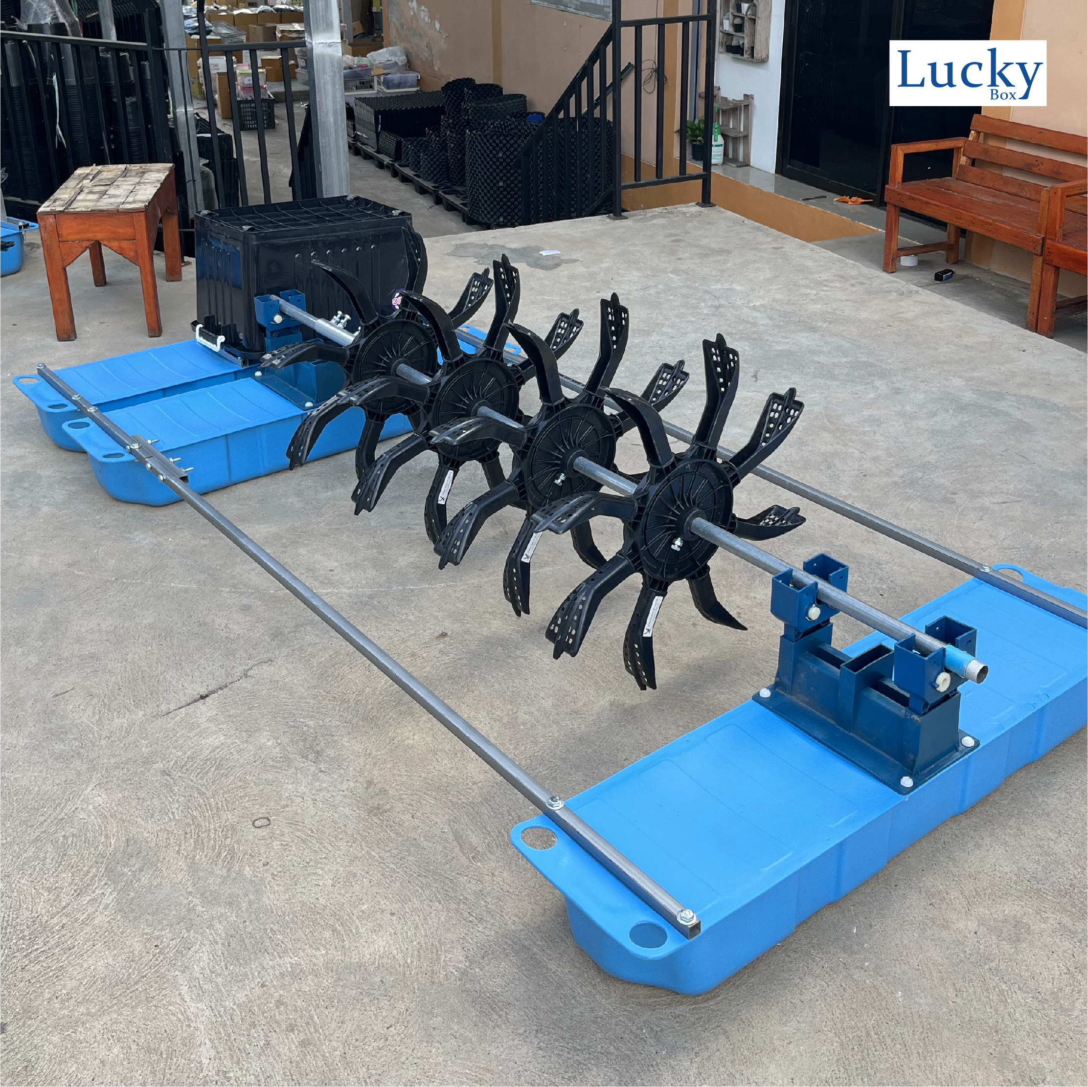 กังหันตีน้ำโซล่าเซลล์ [ รุ่น 24V 350W 4 ใบพัด ] รุ่นแยกแผงโซล่าเซลล์ กังหันตีน้ำเพิ่มออกซิเจน บำบัดน้ำเสีย โซล่าเซลล์ พลังงานแสงอาทิตย์