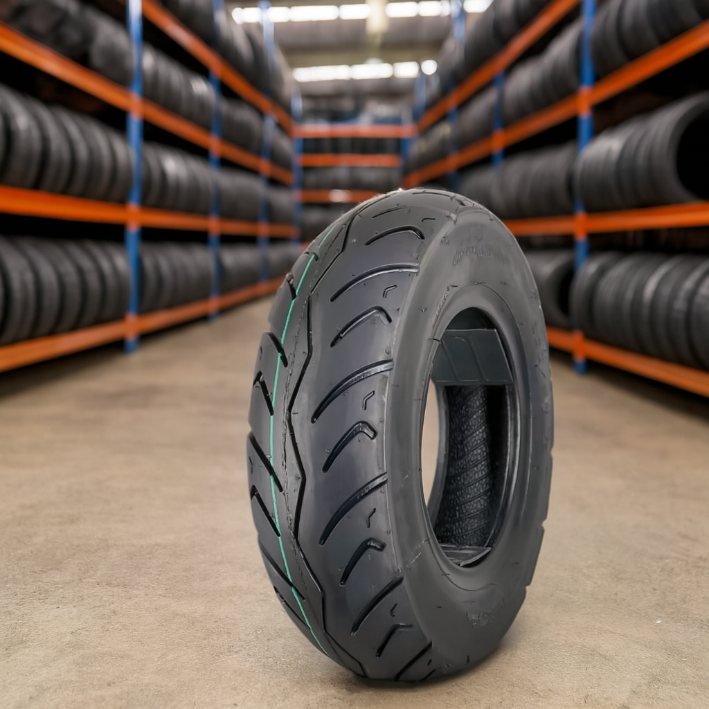 ยางงมอเตอร์ไซค์ ขนาด 100/90-8 ชนิด เรเดียล ไม่ใช้ยางใน