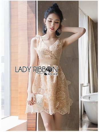 Lady Ribbon's Made Lady Ruby Flower Mini Cocktail Dress