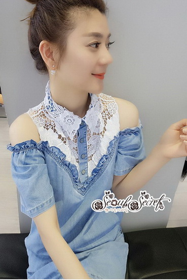 เดรสยีนส์สวยเก๋ลุคสาวเกาหลี ดีเทลเดรสเนื้อผ้าสียีน