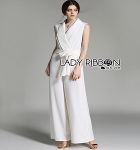 Lady Ribbon Chic Ribbon Crepe Jumpsuit