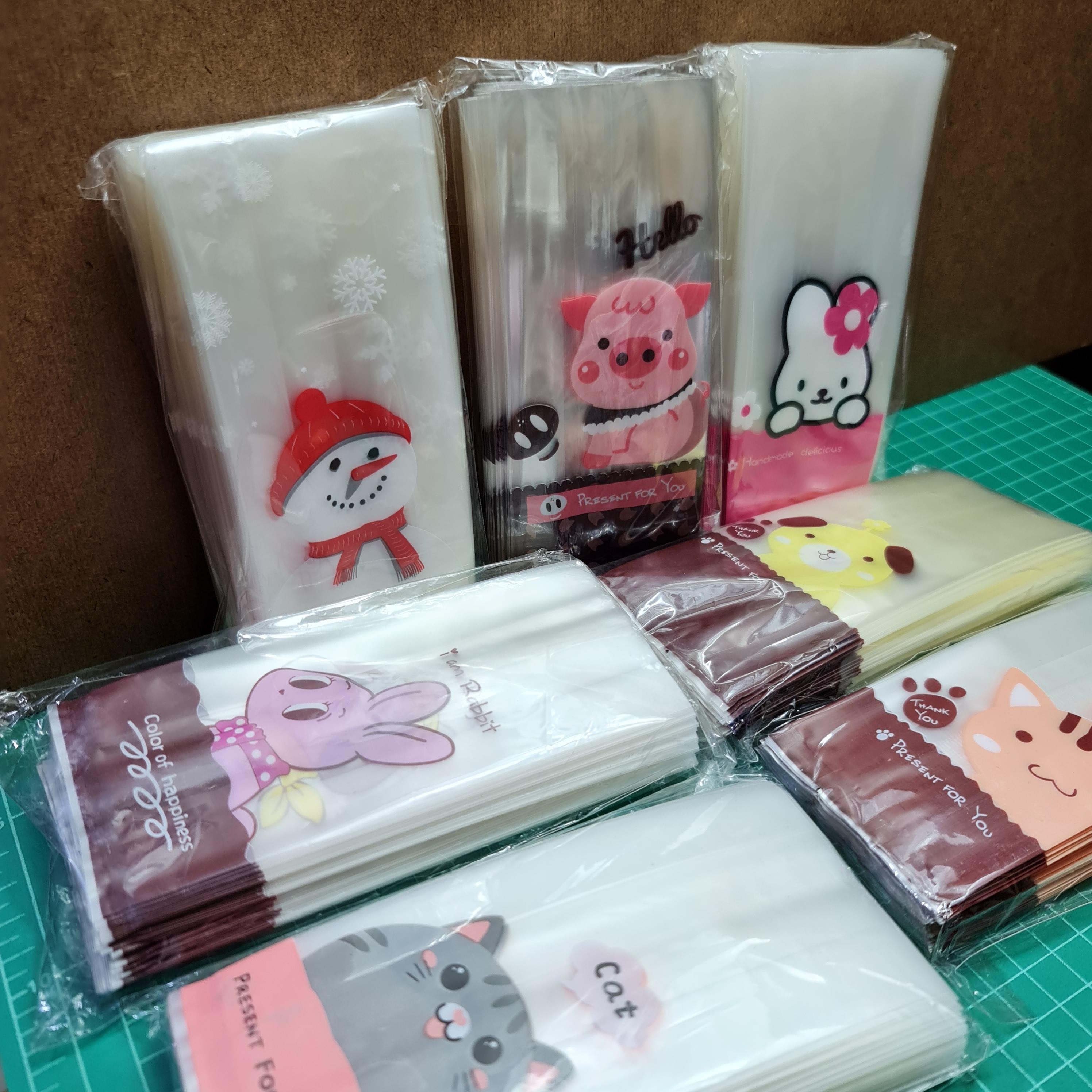 ถุงซีล ขยายข้าง 6*15+3cm./6.5*15+3cm. 50ใบ/แพ๊ค จีบขยายข้าง พลาสติก แพ็คเกจ เบเกอรี่ j12