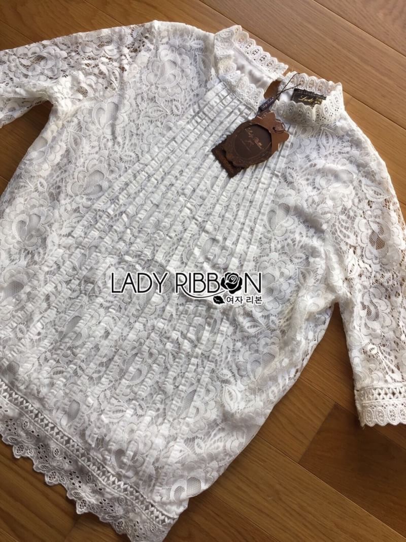 เสื้อลูกไม้ผ้านิ่มใส่สบาย แขนศอกใส่เข้ากับท่อนล่าง