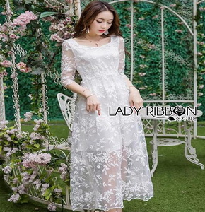Lady Ribbon Eves Princess Style Dress ยาวขายส่งเดรสผ้า