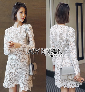 Lady Ribbon Portrait Mini Dress