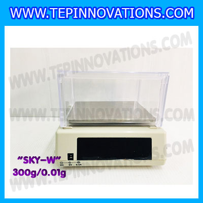 เครื่องชั่งดิจิตอล ทศนิยม 2 ตำแหน่ง SKY-W 300gx0.01g เครื่องชั่งละเอียดสูง300g เครื่องชั่งน้ำหนัก300g ตาชั่ง300กรัม ตาชั่งดิจิตอล300กรัม พิกัดน้ำหนัก 300g ความละเอียด 0.01g ยี่ห้อ JADEVER รุ่น SKY-W (เครื่องชั่งมีใบผ่านตรวจรับรองจากสำนักชั่งตวงวัด)