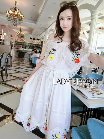 Lady Elise Summer Embroidered Chiffon Dress