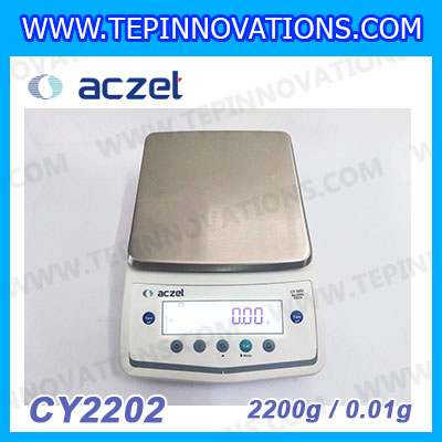 เครื่องชั่ง aczet CY2202 precision balance 2200gx0.01g เครื่องชั่งทศนิยม 2 ตำแหน่ง เครื่องชั่งละเอียดสูง2200g เครื่องชั่งน้ำหนัก2200g พิกัด 2200g ค่าละเอียด 0.01g เครื่องชั่งยี่ห้อ Aczet รุ่น CY2202