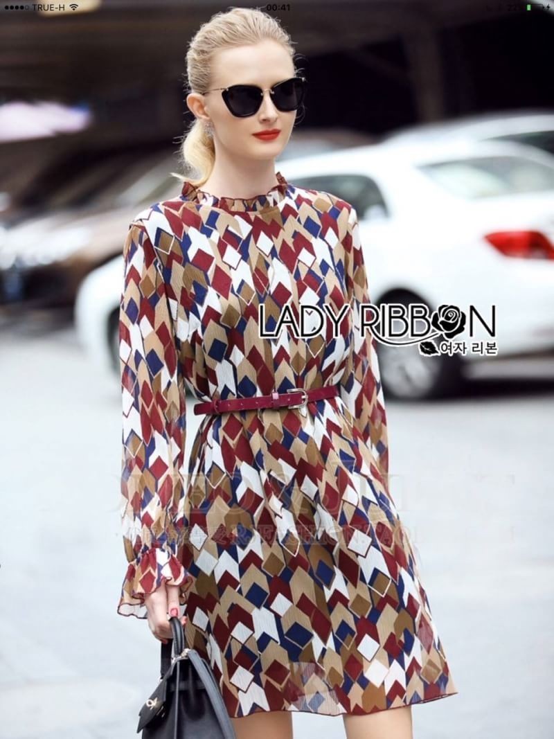 Chiffon Dress เดรสผ้าชีฟองพิมพ์ลายกราฟฟิก