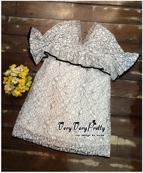 VP02310816 Luxury Floral Embroidery MINI Dress มินิเดรสสไตล์เกาหลี น่ารักมากค่ะ