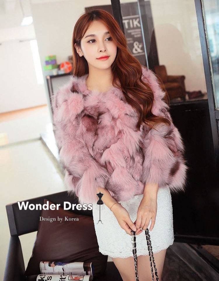 เสื้อคลุมขนเฟอร์ฟอกสีสวย
