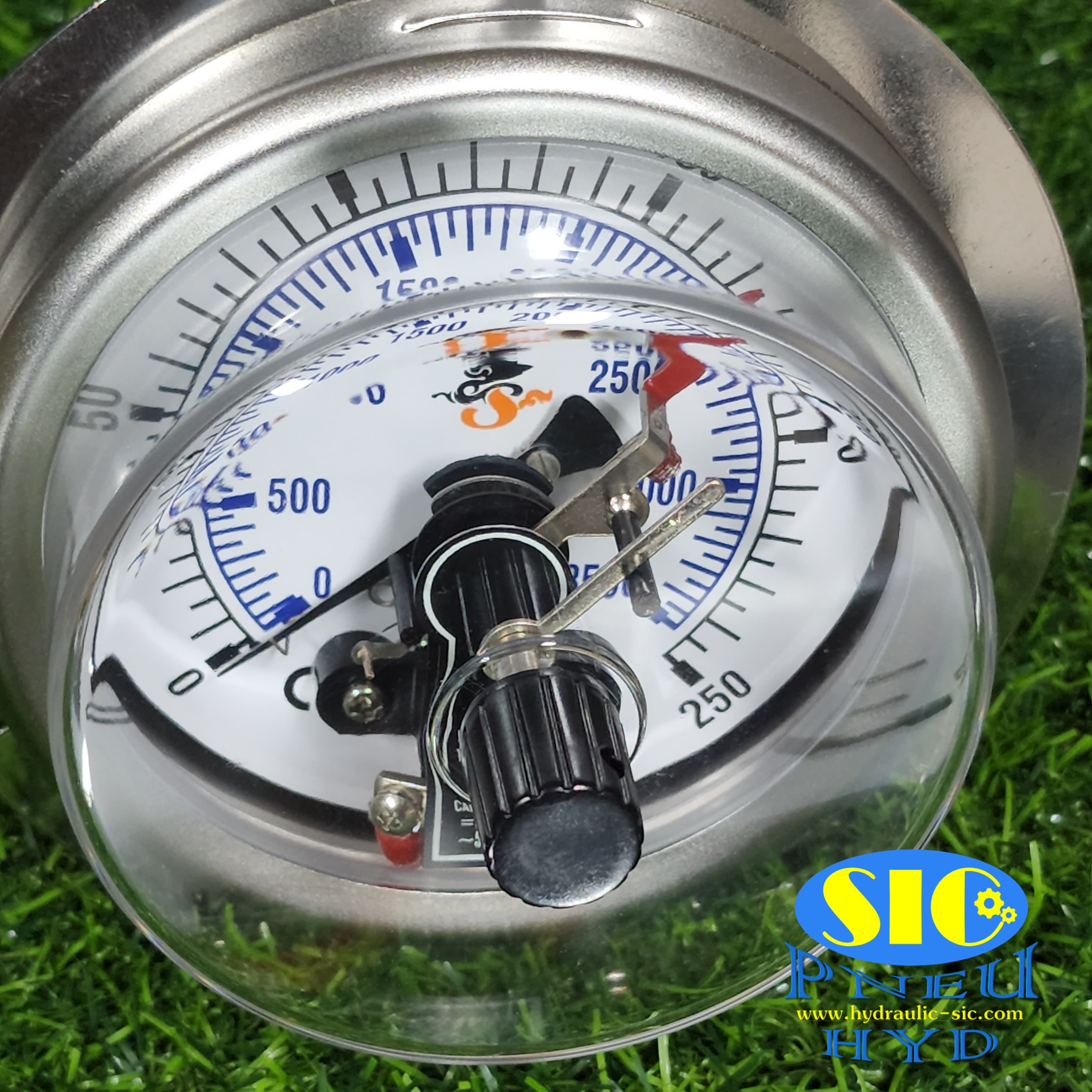 455-1A Electric Gauge 1 Contract NO เกจคอนแทรคไฟฟ้า , หน้าปัด 4" , เกลียวออกหลังล่าง