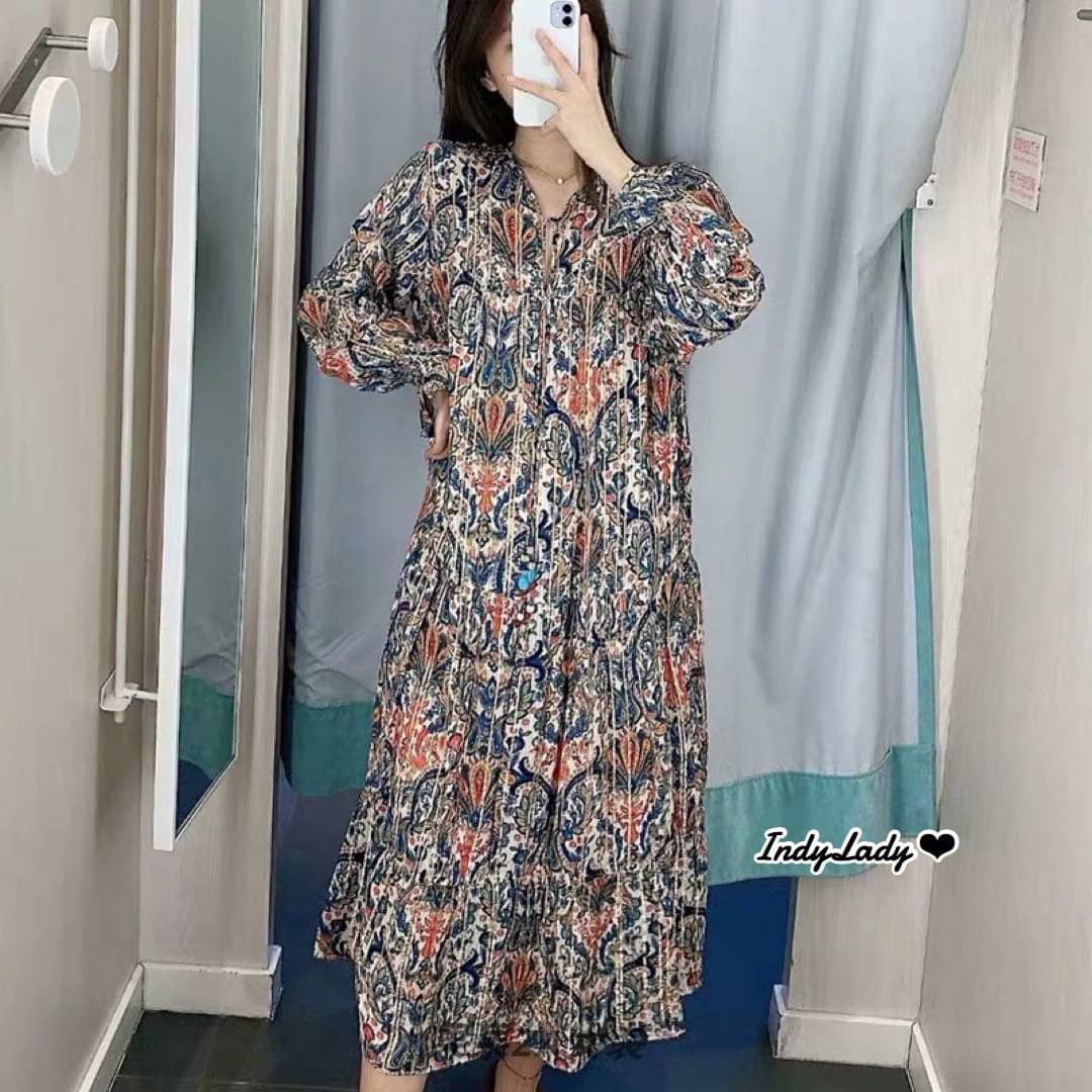 Maxi Dress แขนยาว