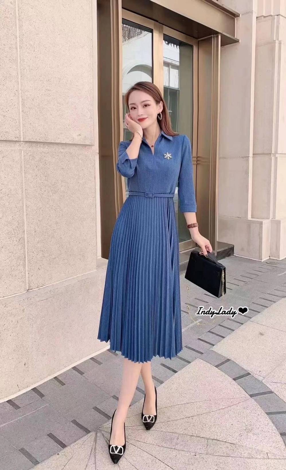 Dress งานซิปหลังคอปก
