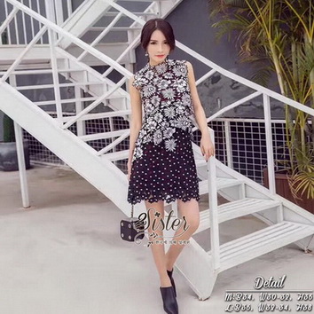 เดรสสายๆสไตล์เกาหลีผ้าลูกไม้