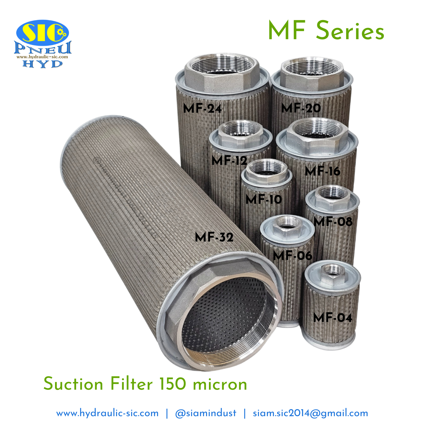 MF-20,MF-24,MF-32 กรองไฮดรอลิค กรองขาดูด Suction Filter : POKE