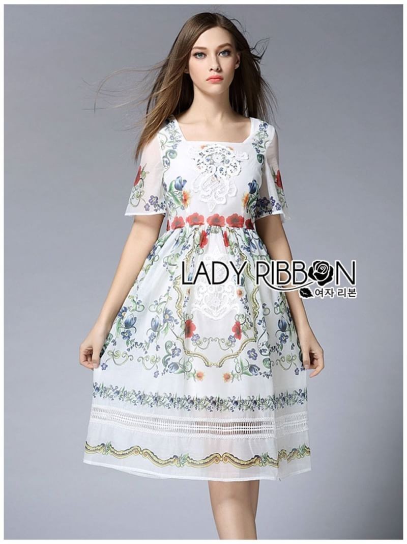Polyester Dress เดรสผ้าโพลีเอสเตอร์พิมพ์ลาย