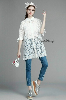 เสื้อลูกไม้+ซับใน ใช้ผ้าลูกไม้เนื้อดีเนื้อผ้านุ่มมีน้ำหนัก