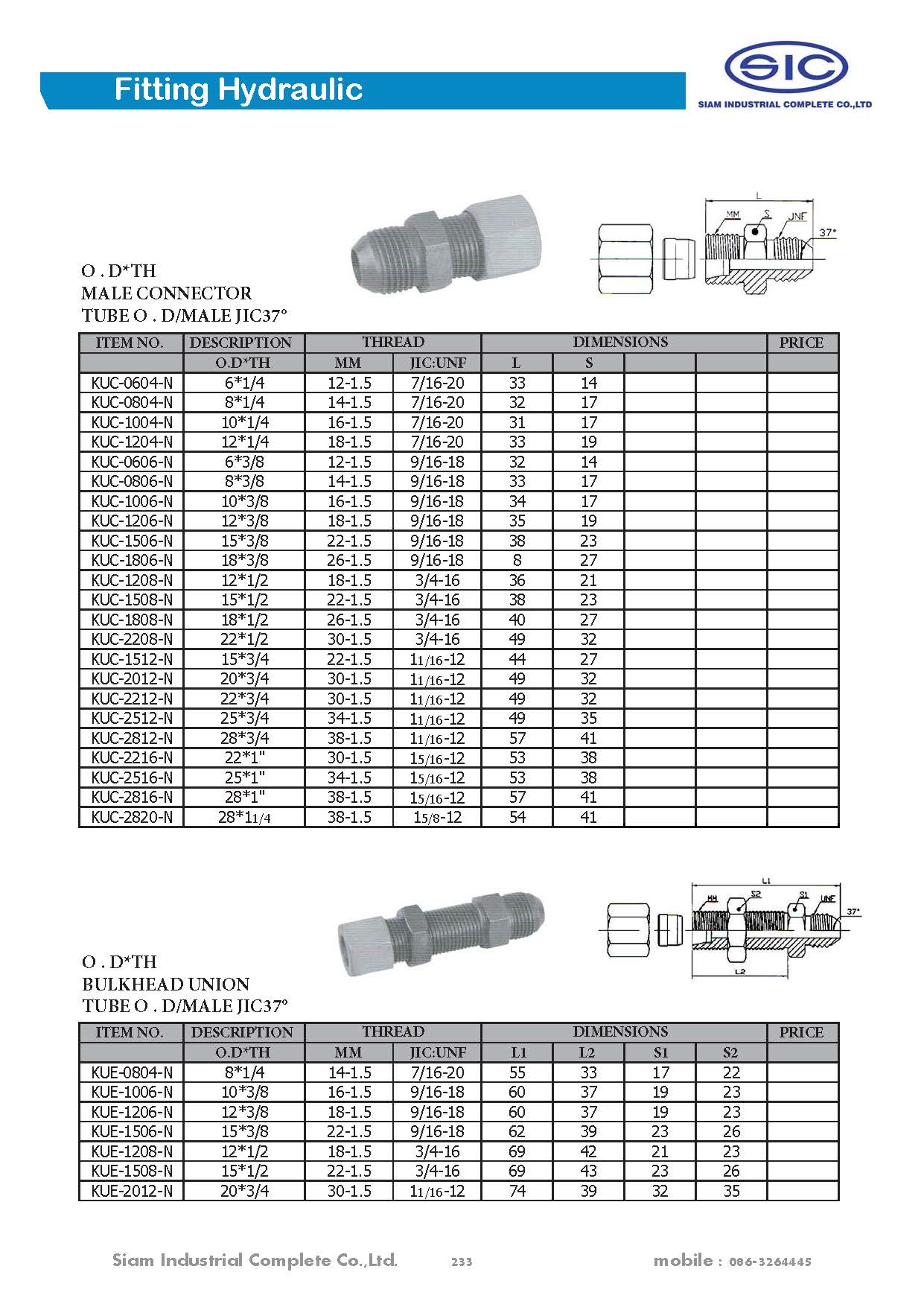 ข้อต่อไฮดรอลิค Fitting Hydraulic 3000 PSI