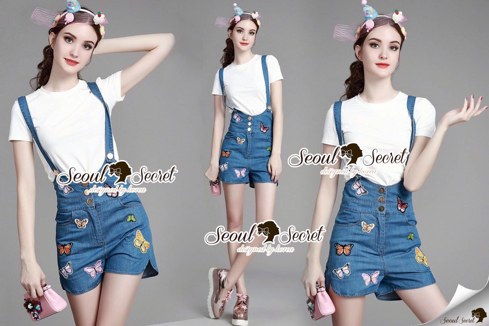 Seoul Secret Say's... Butterfly Furnish Bibby Playsuit