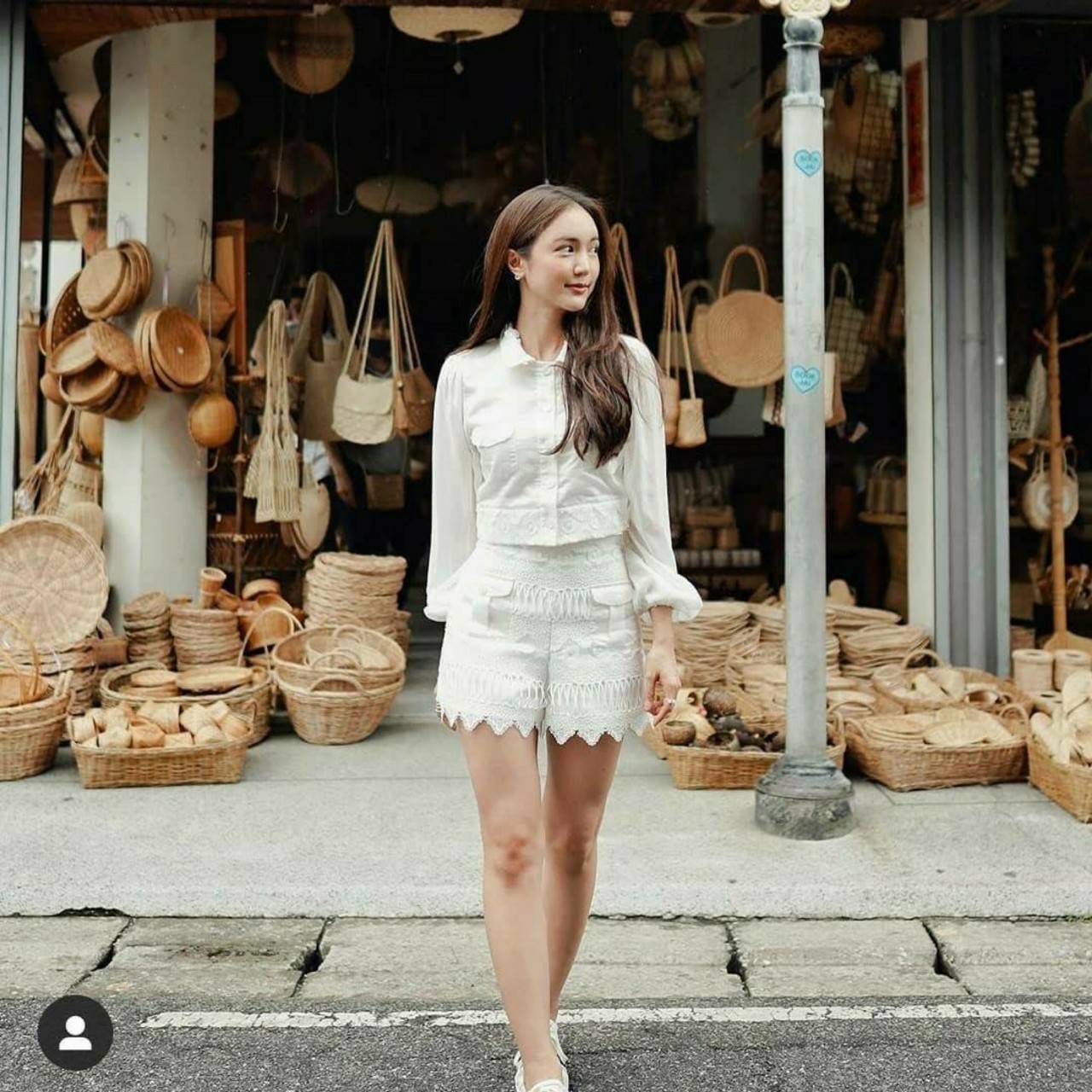 เซทแขนพองกระดุมหน้าแต่งกระเป๋าคู่