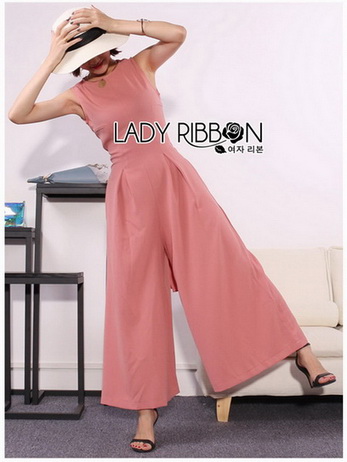 Plain Jumpsuit Lady Ribbon ขายจัมป์สูทแขนกุด