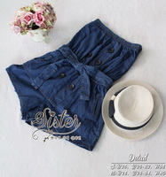 ST17310716 🍀สินค้าพร้อมส่ง🍀 한국에 의해 설계된 2Sister Made, Deluxe Mini Jeans Korea Jumpsuit