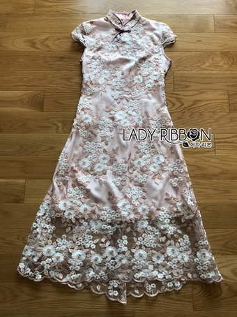 Lady Sophia Chinoise Baby Pink Lace Dress