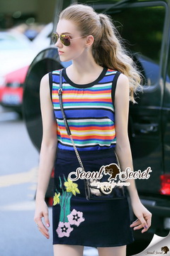 Lady Ribbon Online เสื้อผ้าออนไลน์ ขายส่งของแท้พร้อมส่ง Seoul Secret SS13250716 Seoul Secret Say's .... Variously Color Cami Chic Set with Bloom Stick Skirt