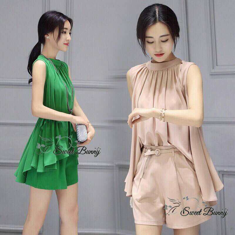 Lady Ribbon Online Sweet Bunny SB 17300516 Sweet Bunny Present... Sweetheart Overall Shorts Set With Belt