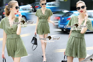 Lady Ribbon Online ขายส่งเสื้อผ้าออนไลน์ Seoul Secret SS11280716 Seoul Secret Say's .... Veely Lace Nifty Lace Playsuit