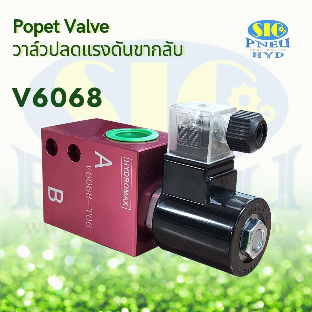 V6068 Poppet Valve 114 LPM 3/4"BSPT วาล์วปลดแรงดันขากลับ HYDROMAX
