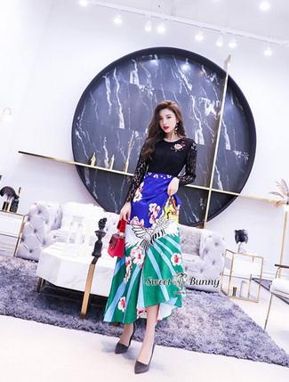 ผ้าลูกไม้สีดำลายสวยกระโปรงผ้าลายดอก