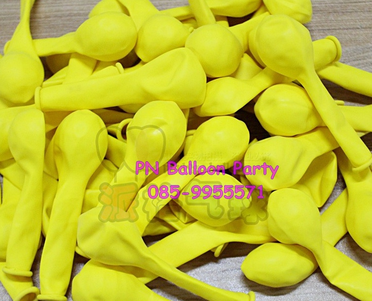 ลูกโป่งสีพื้น สีเหลือง ขนาด 6 นิ้ว Latex Standard Color Balloon แพคละ 20 ใบ