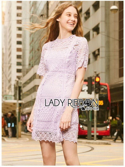 Lace Dress เดรสสั้นผ้าลูกไม้สีพาสเทลทรงเบสิก