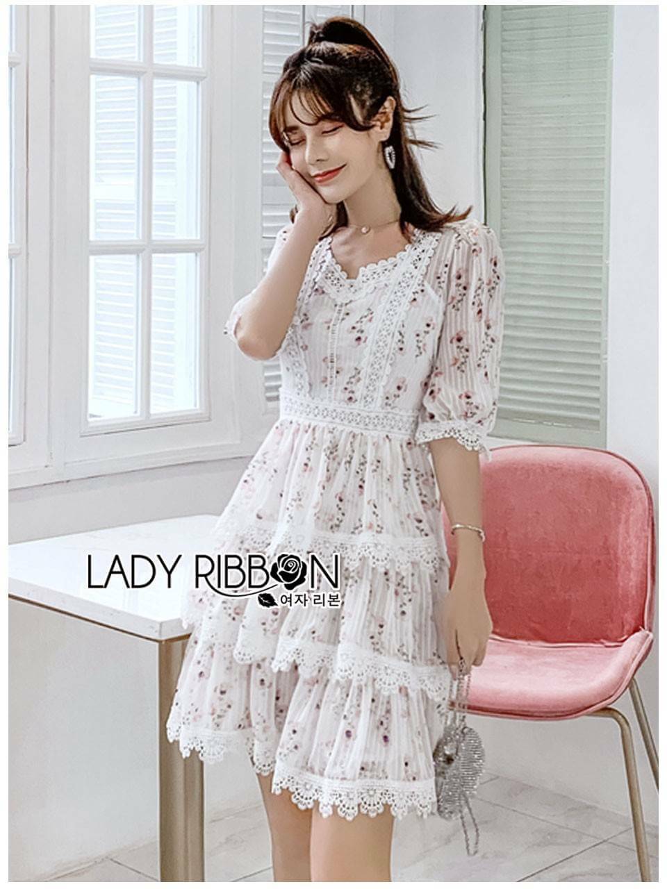 And Ruffled Silk Dress เดรสผ้าซิลเนื้อดีพิมพ์ลายดอกไม้