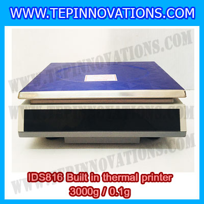 เครื่องชั่งดิจิตอล พิกัดน้ำหนัก 3kg Built-in thermal printer ยี่ห้อ SDS รุ่น IDS816 ค่าละเอียด 0.1g