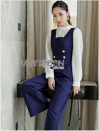 White Blouse with Jumpsuit Set